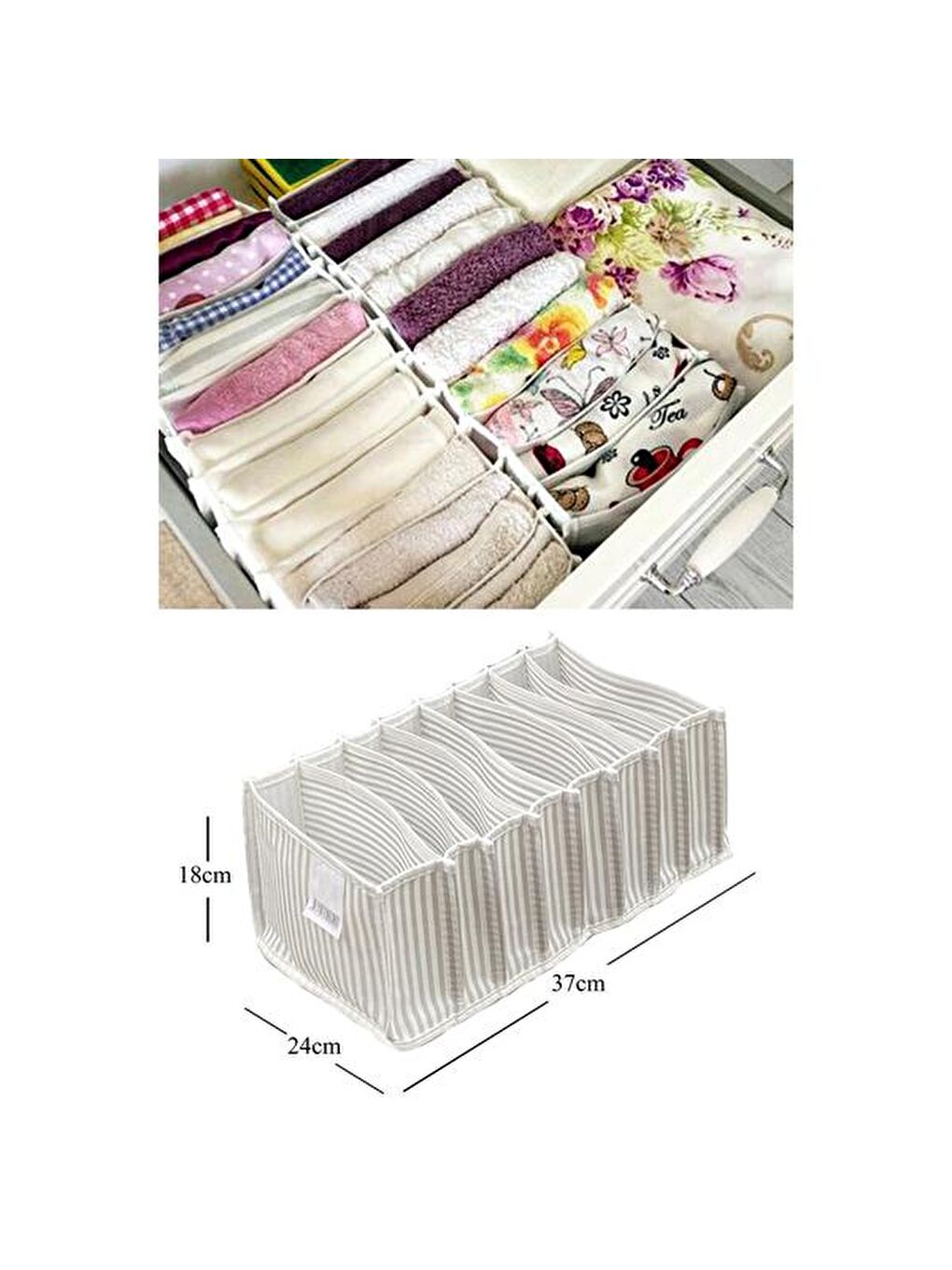 Gri Akordeon Çekmece İçi Organizer - L