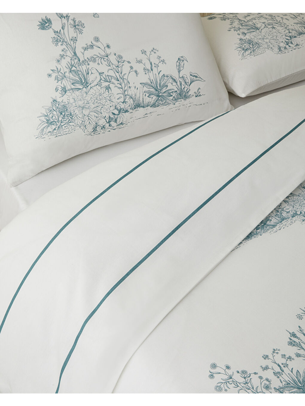 Jouyline Pamuk Çift Kişilik Nevresim Takımı 200x220 cm Yeşil-4