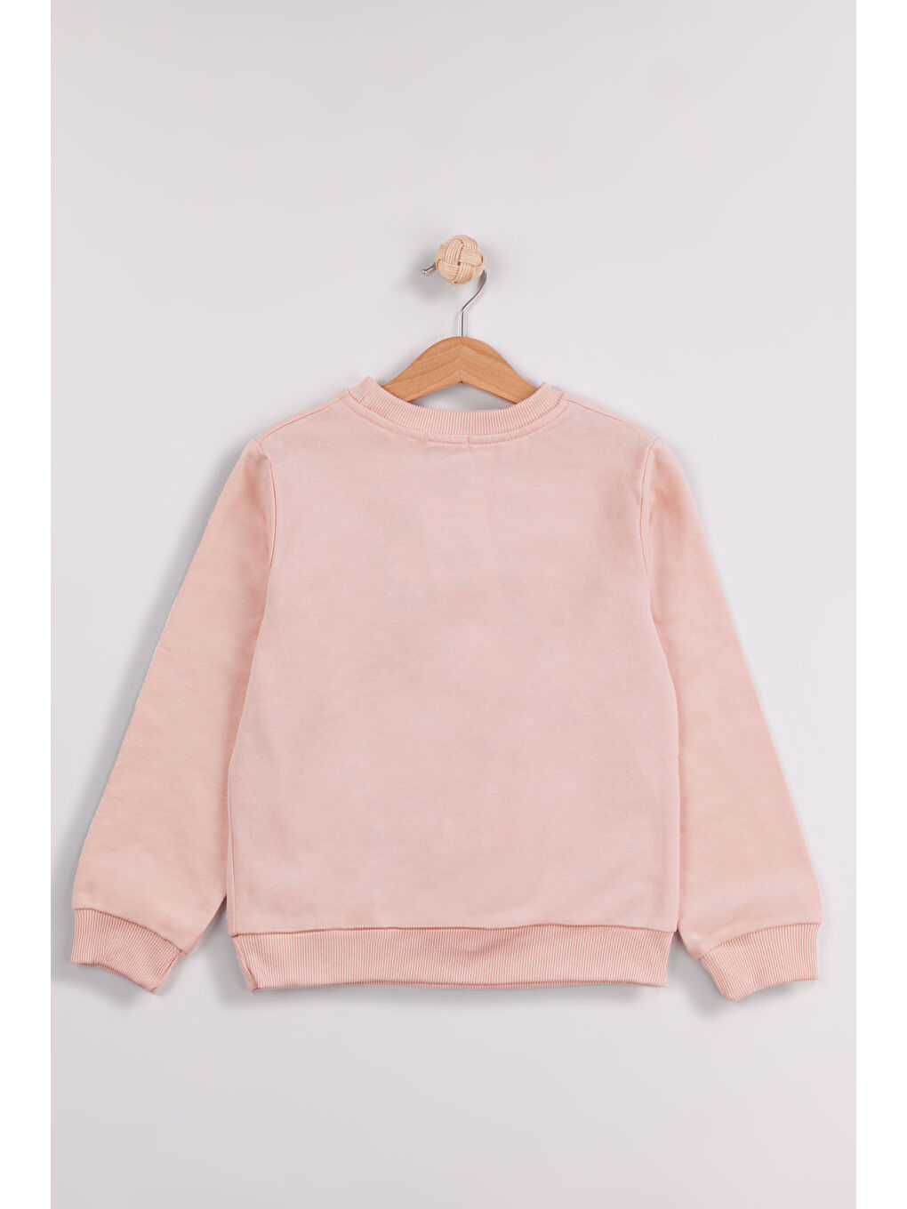 Pembe Kız Çocuk 2'li Paket Basic Sweatshirt-3