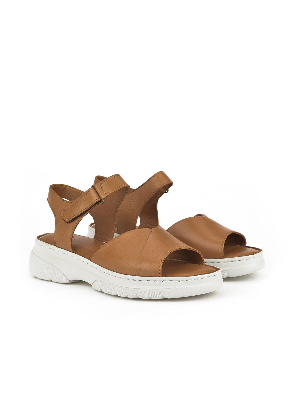 Kahverengi Kadın Hakiki Deri Sandalet 1411008Z368 Taba-3