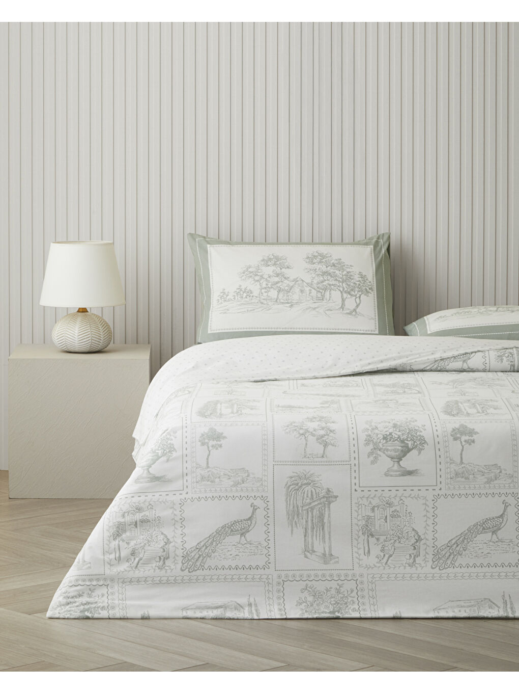 Pastoral Patch Pamuk Çift Kişilik Nevresim Takımı 200x220 cm Yeşil-1