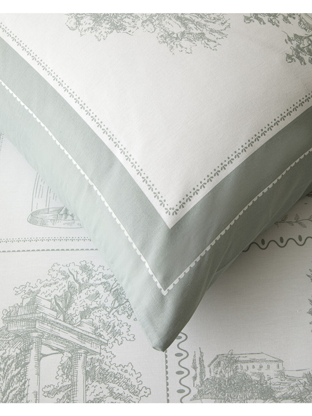 Pastoral Patch Pamuk Çift Kişilik Nevresim Takımı 200x220 cm Yeşil-3