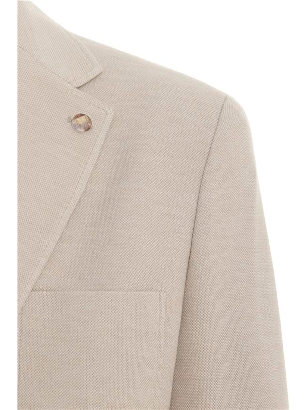 Bej Regular Desenli Mono Yaka 6 Drop Ceket-1