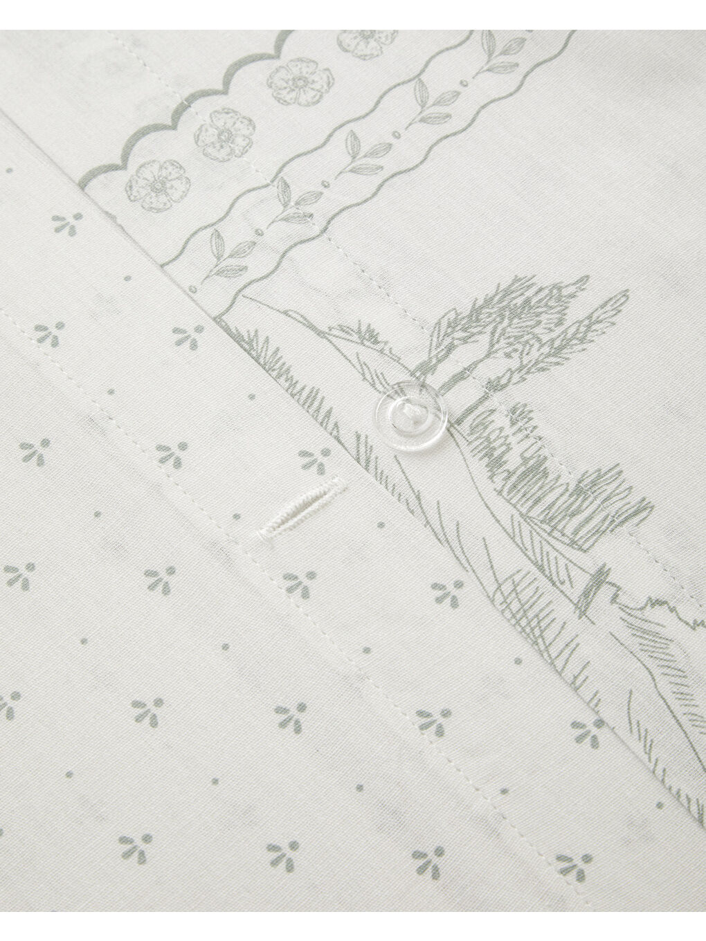 Pastoral Patch Pamuk Çift Kişilik Nevresim Takımı 200x220 cm Yeşil-6