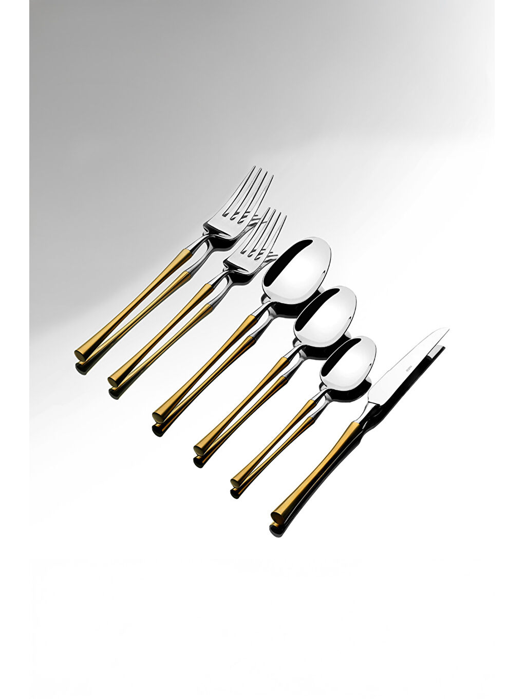 Sarı Marbella Altın Saten 12 Kişilik 72 Parça Kutulu Çatal Kaşık Bıçak Takımı-1