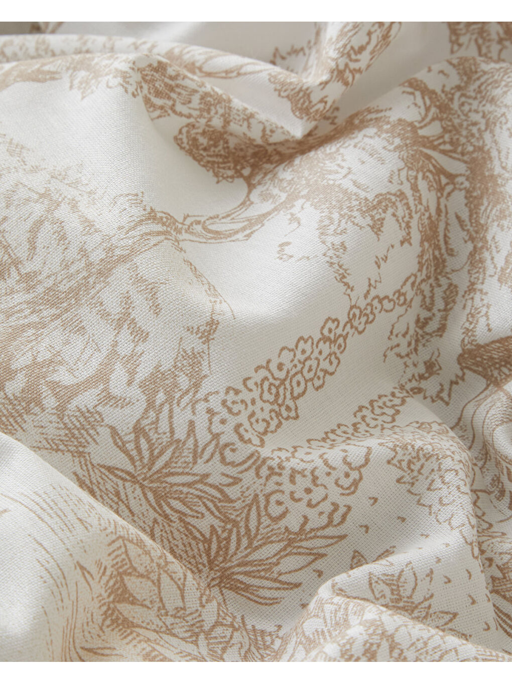 Garden Toile Pamuk Çift Kişilik Nevresim Takımı 200x220 cm Bej-5