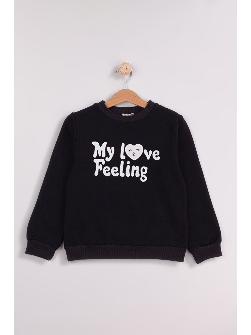 Siyah Kız Çocuk 2'li Paket Basic Sweatshirt-2