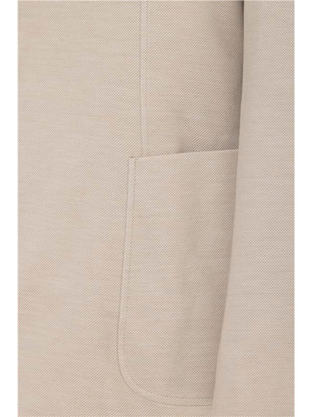 Bej Regular Desenli Mono Yaka 6 Drop Ceket-3