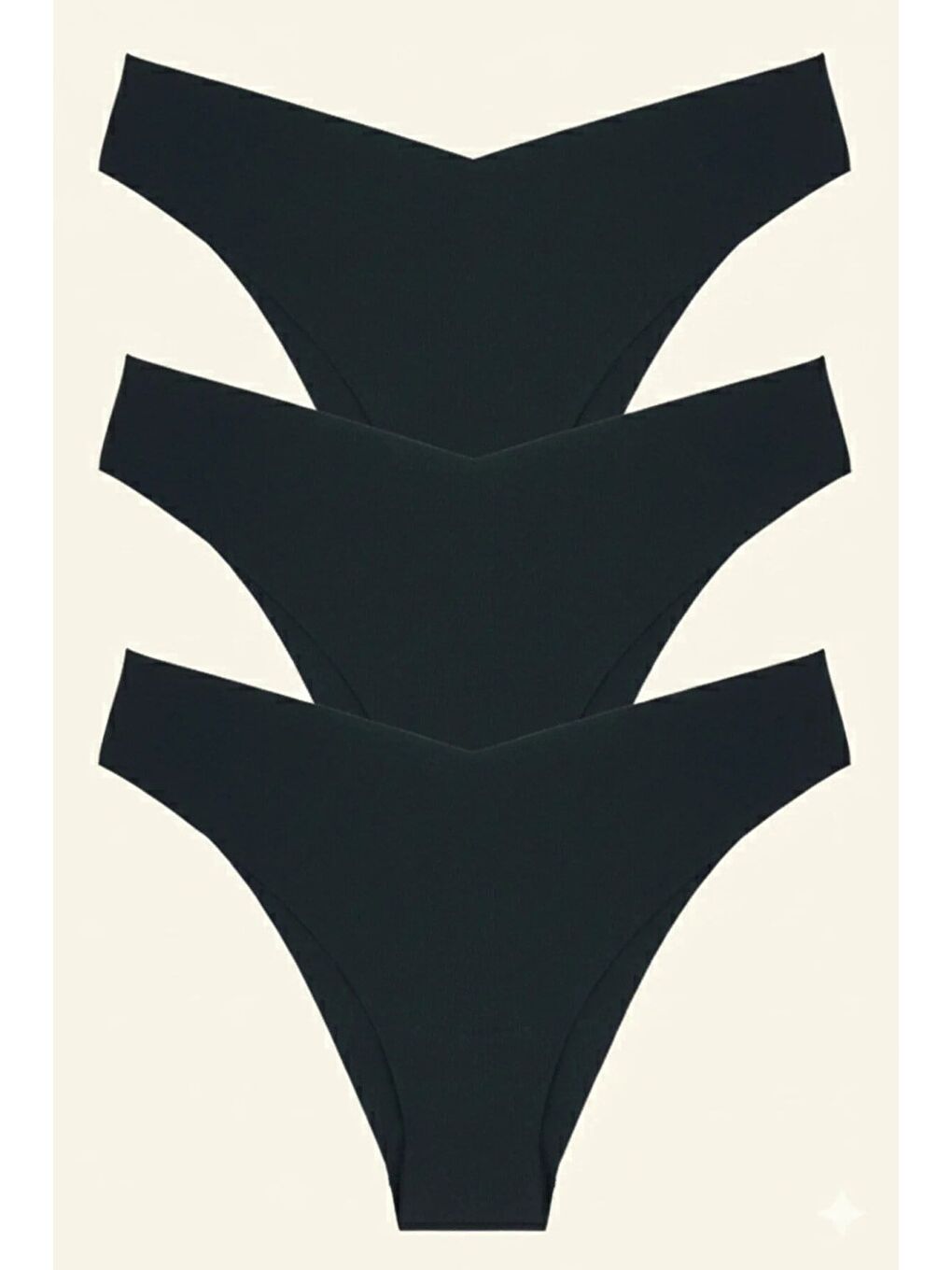 3'Lü Paket Brazilian Lazer Kesim  Külot 583 Siyah