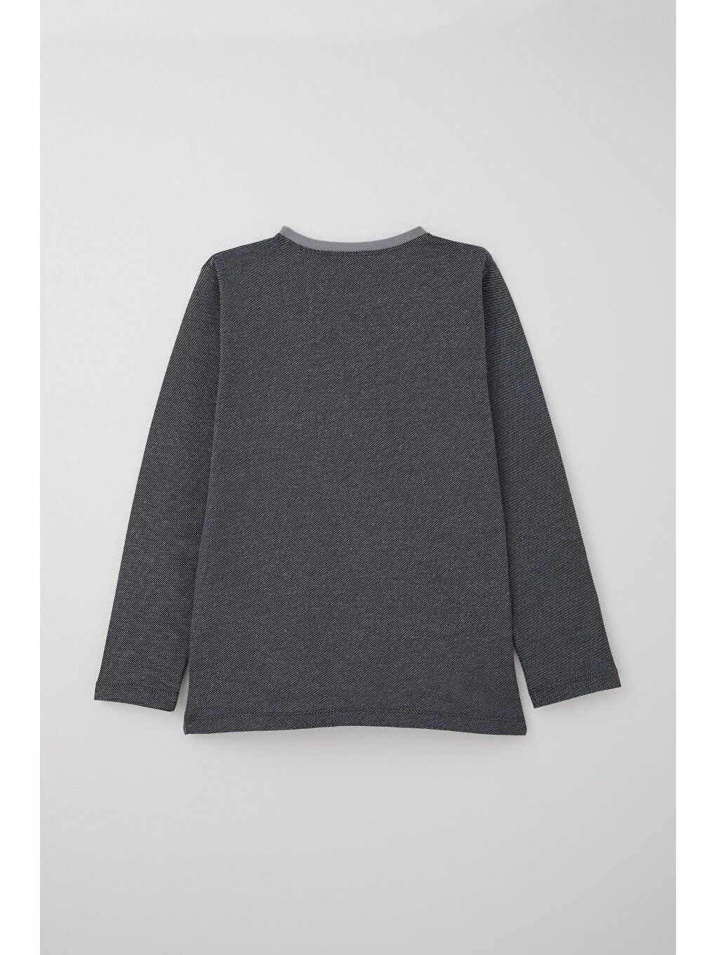 Erkek Çocuk Pijama Takımı Verev Çizgi Desenli Siyah (10 Yaş)-3