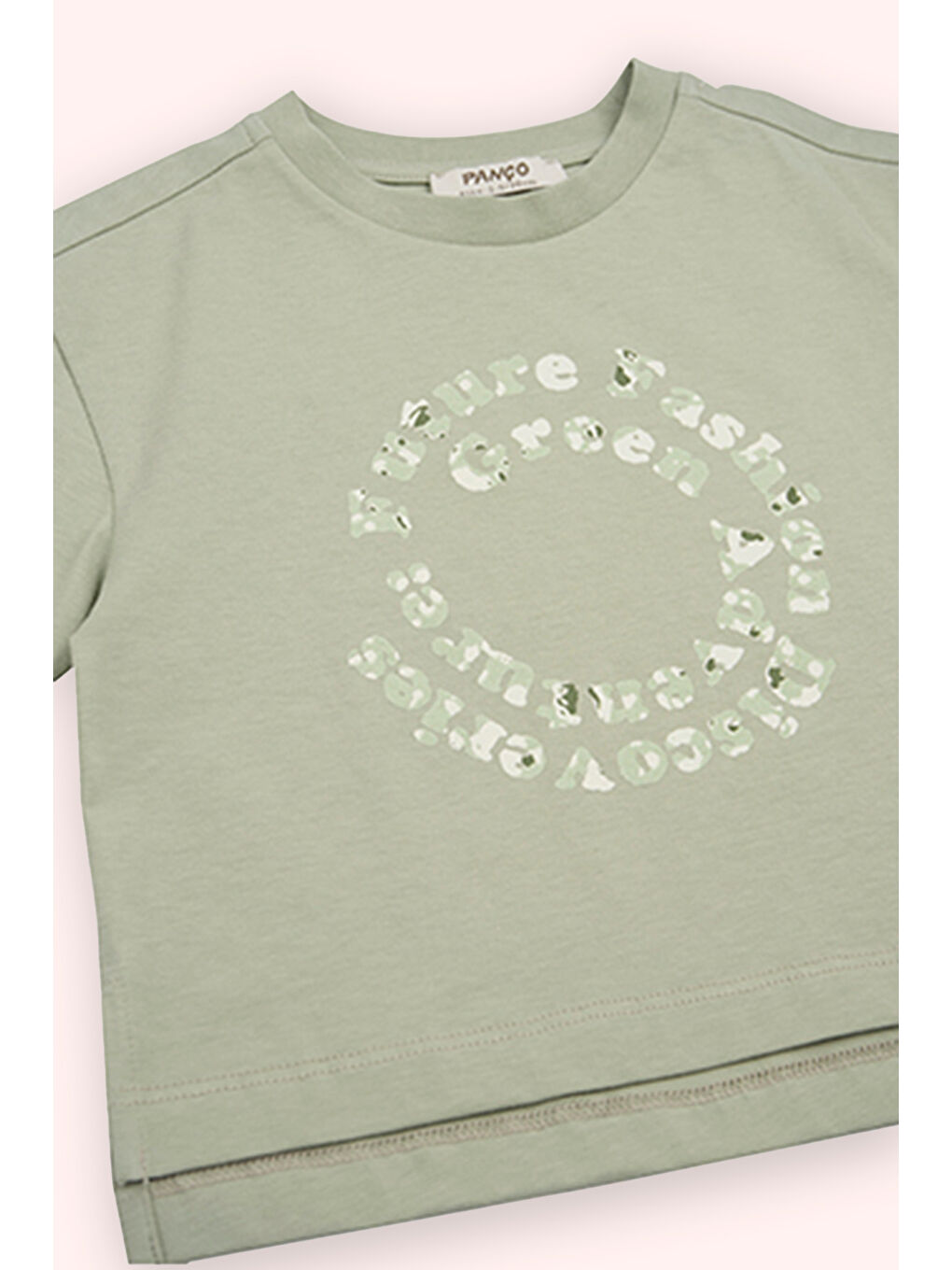 Kız Çocuk Kısa Kollu T-Shirt Haki-1