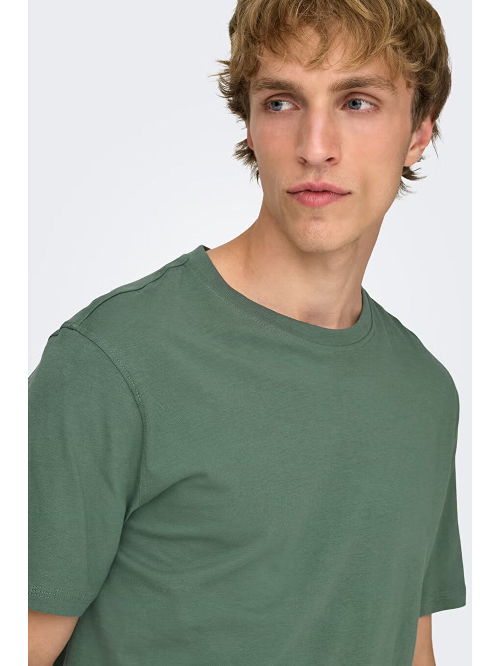 Yeşil Onsmax % 100 Pamuk Regular Fit Bisiklet Yaka T Shirt 22025208-1