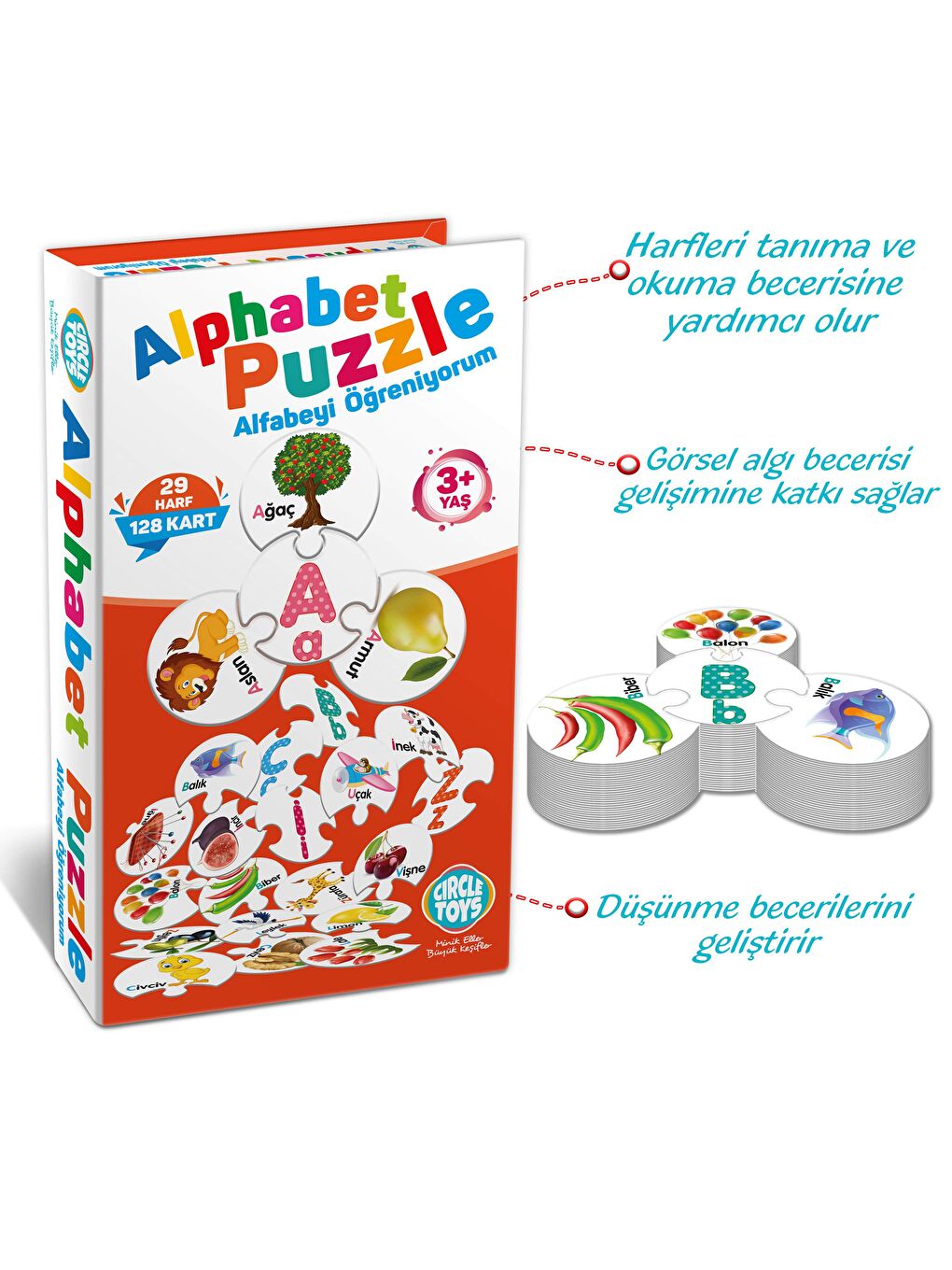 Circle Toys Karışık Alphabet Puzzle - 3