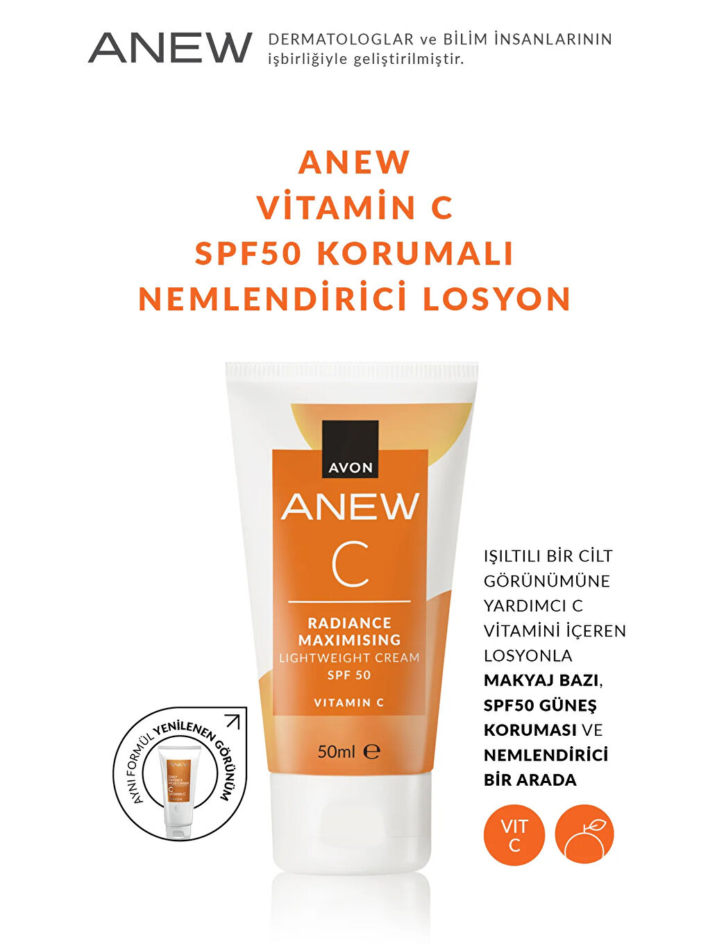 Anew Vitamin C SPF50 Korumalı Nemlendirici Losyon 50 Ml.-1
