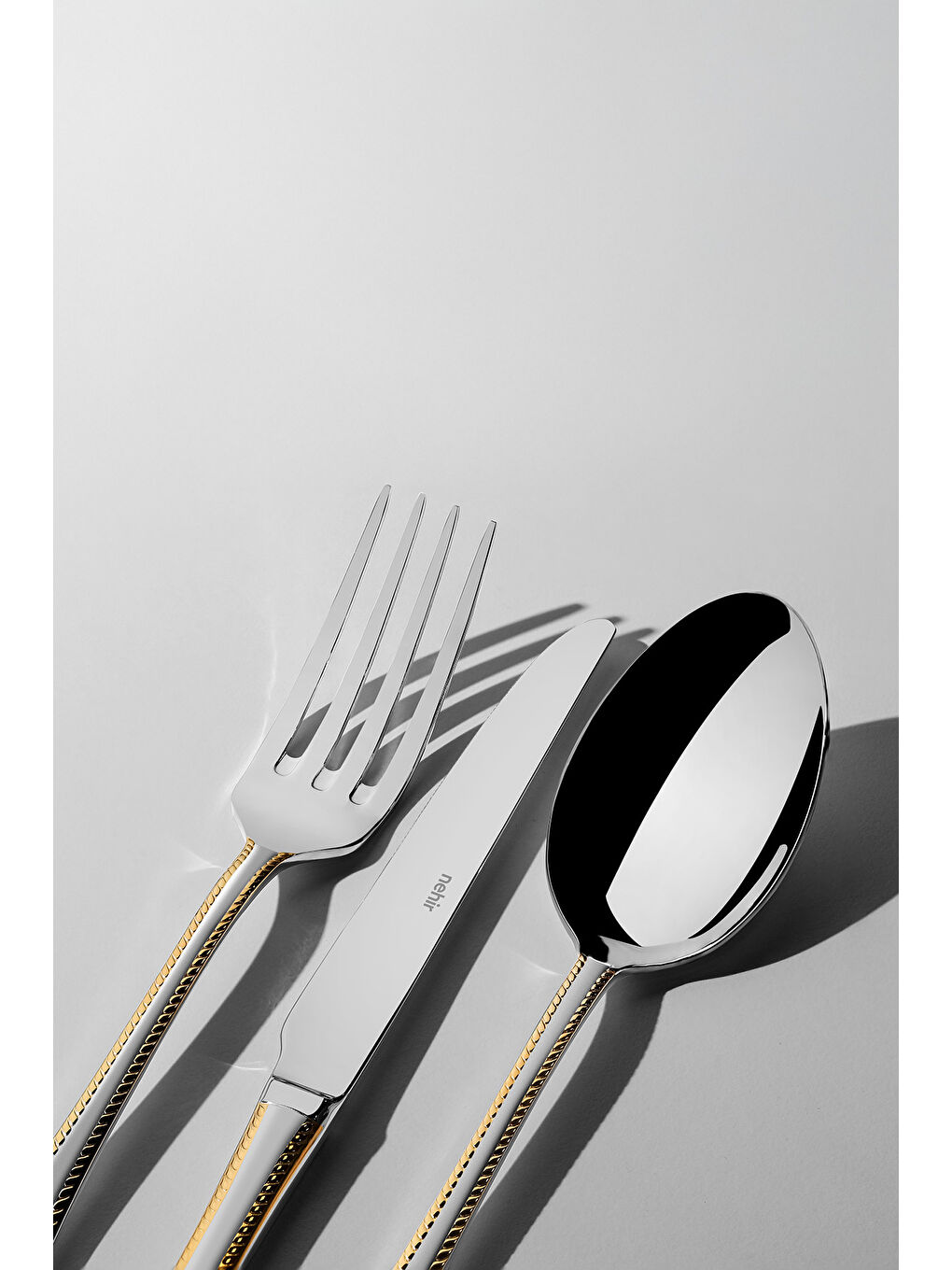 Sarı Fulya Altın Saten 6 Kişilik 36 Parça Kutulu Çatal Kaşık Bıçak Takımı-1