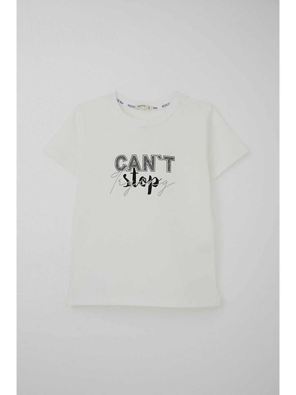 Erkek Çocuk Şortlu Takım Yazı Baskılı Bağcık Aksesuarlı Ekru (7 Yaş)-1