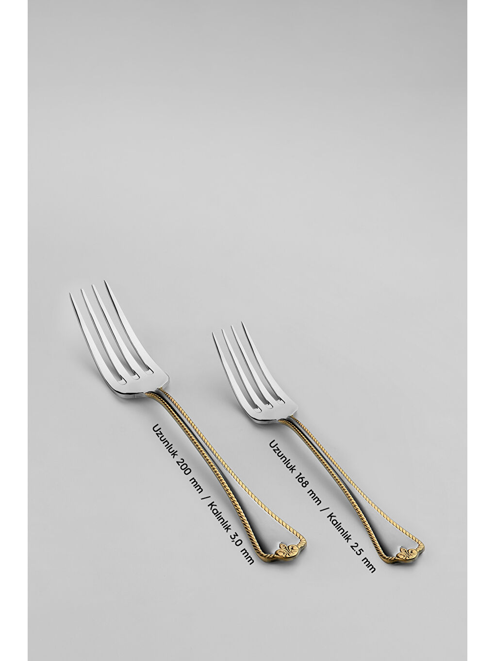 Sarı Fulya Altın Saten 6 Kişilik 30 Parça Kutulu Çatal Kaşık Takımı-2