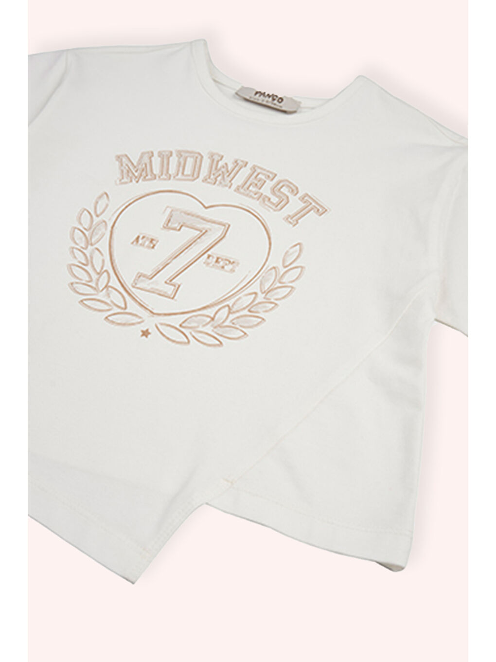 Kız Çocuk Baskılı T-Shirt Bej-1