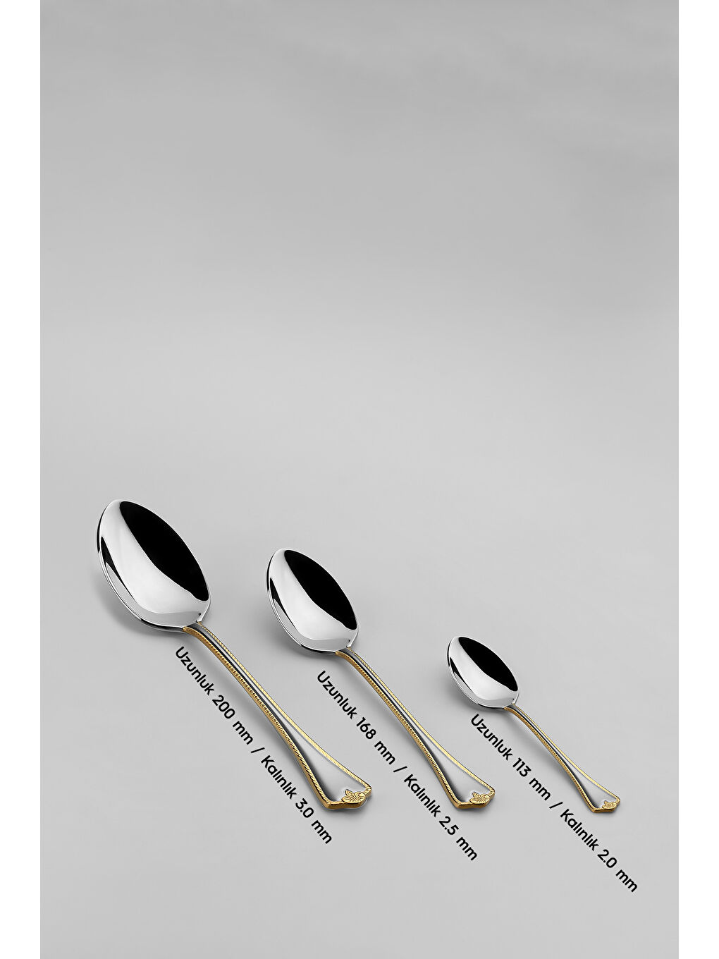 Sarı Fulya Altın Saten 6 Kişilik 30 Parça Kutulu Çatal Kaşık Takımı-3