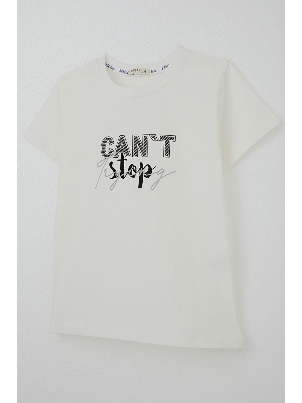 Erkek Çocuk Şortlu Takım Yazı Baskılı Bağcık Aksesuarlı Ekru (7 Yaş)-5