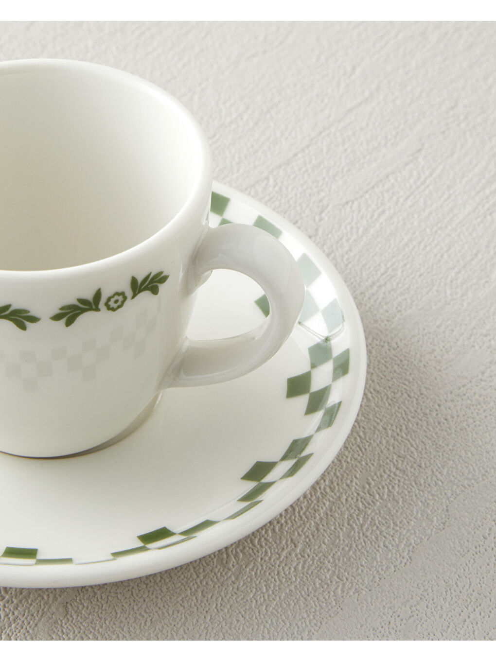 Wild Blossom Bone Porselen 4 Parça 2 Kişilik Kahve Fincan Takımı 90 ml Yeşil-3