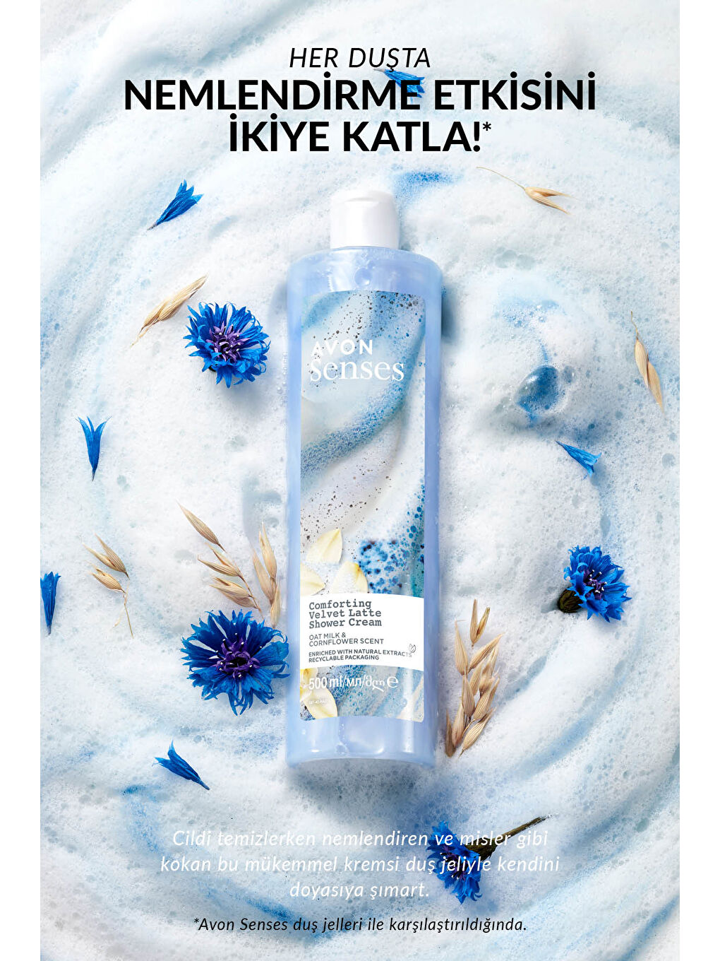 AVON Renksiz Senses Rahatlatıcı Yulaf Sütü ve Peygamber Çiçeği Duş Kremi 500 Ml. - 2