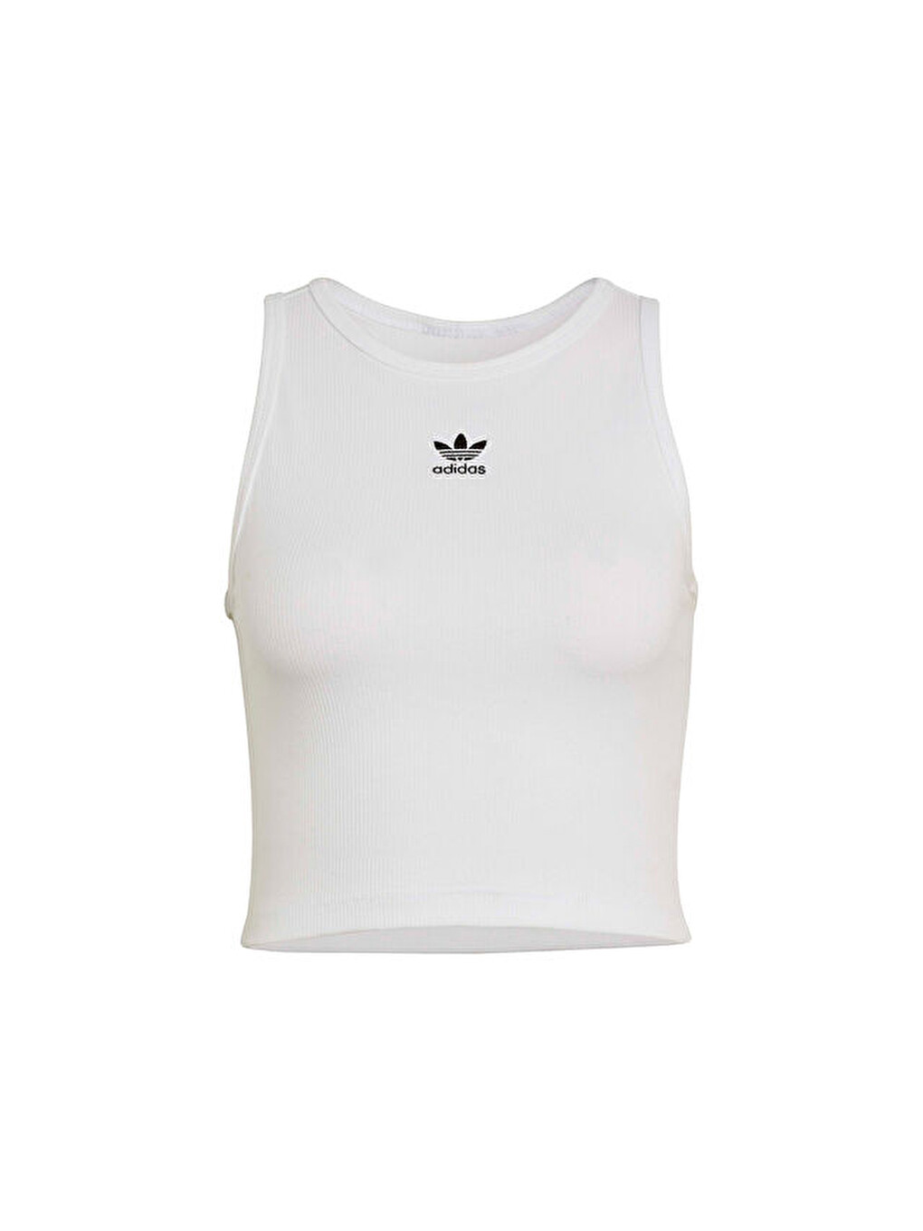 Ess Rib Tank Kadın Günlük Crop Üst Jc9007 Beyaz-4