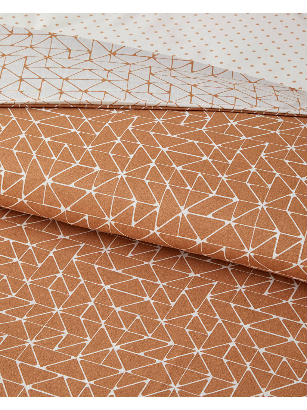 Trio Shape Kolay Ütülenir Çift Kişilik Nevresim Takımı 200x220 cm Turuncu-3