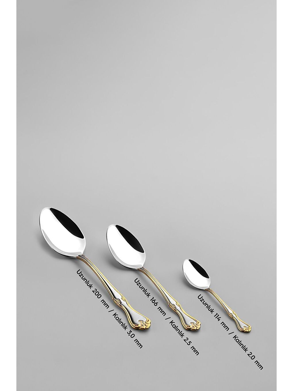 Sarı Lalezar Altın Saten 6 Kişilik 30 Parça Kutulu Çatal Kaşık Takımı-4