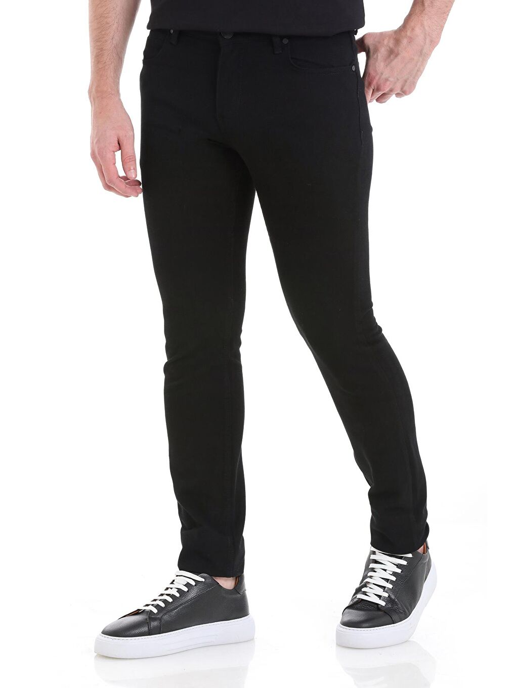 Hatemoğlu Siyah Slim Fit Düz 5 Cep Pamuklu Kanvas Pantolon - 3