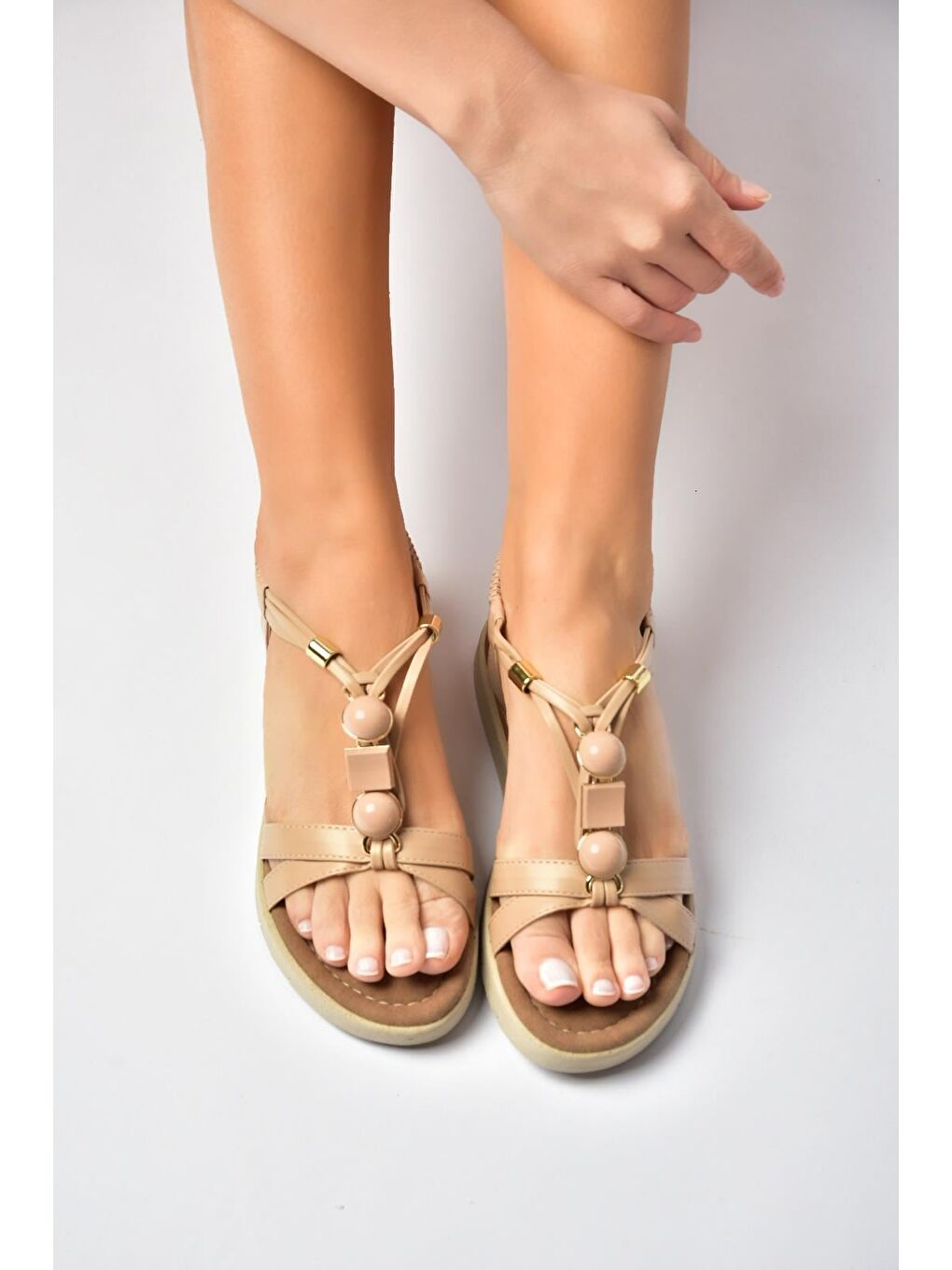Bej Ten Kadın Sandalet Y274801509-1