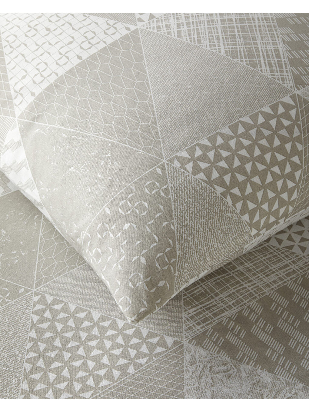 Trio Patch Kolay Ütülenir Çift Kişilik Nevresim Takımı 200x220 cm Bej-3