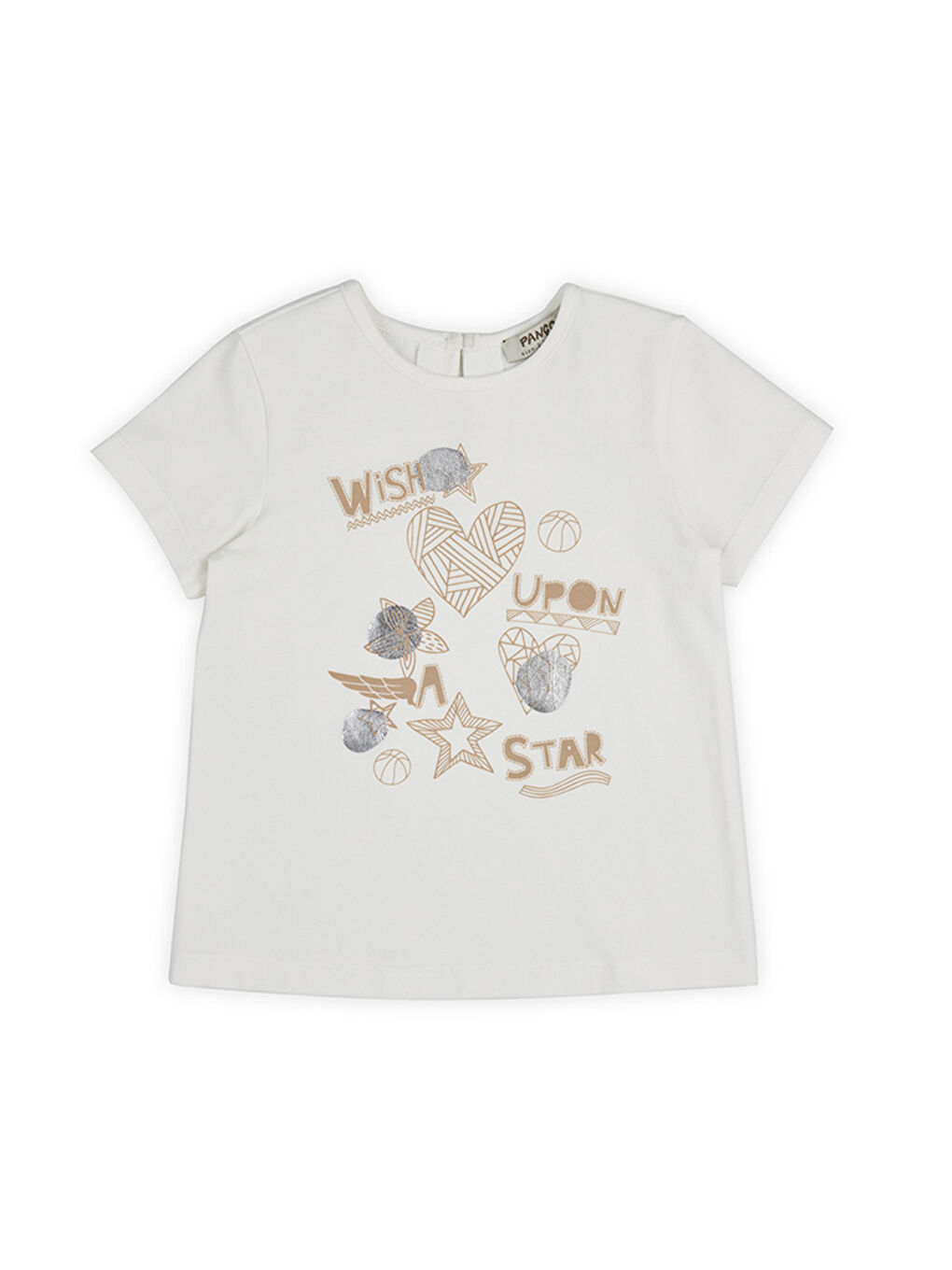 Kız Çocuk Baskılı T-Shirt Ekru-1