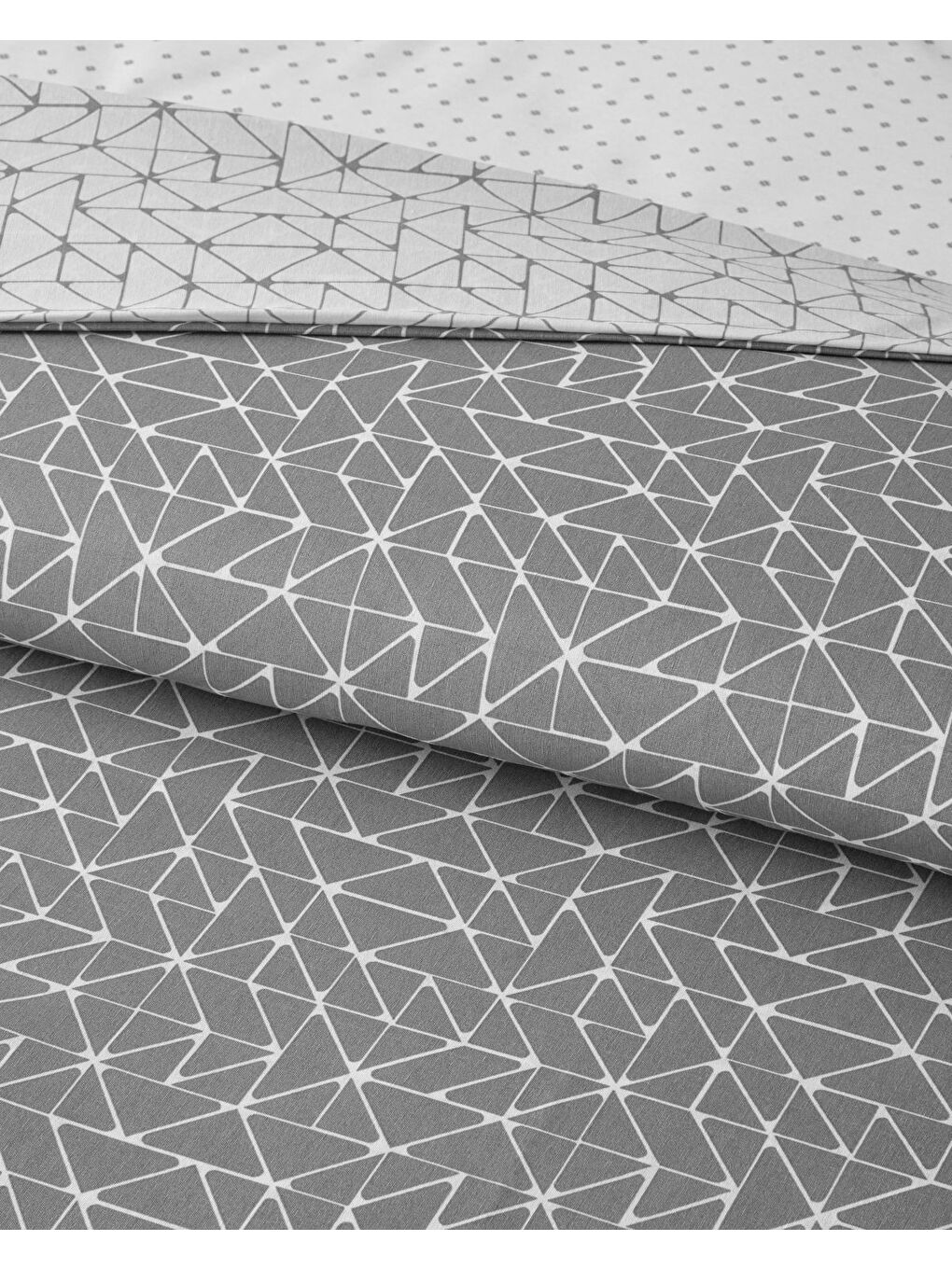 Trio Shape Kolay Ütülenir Çift Kişilik Nevresim Takımı 200x220 cm Gri-3