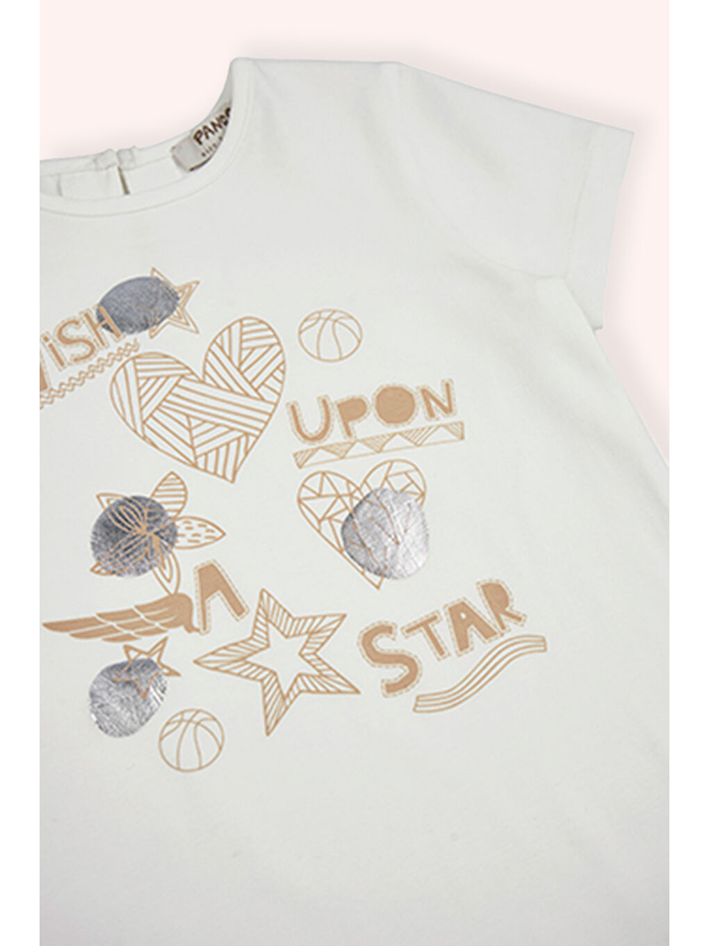 Kız Çocuk Baskılı T-Shirt Ekru-2