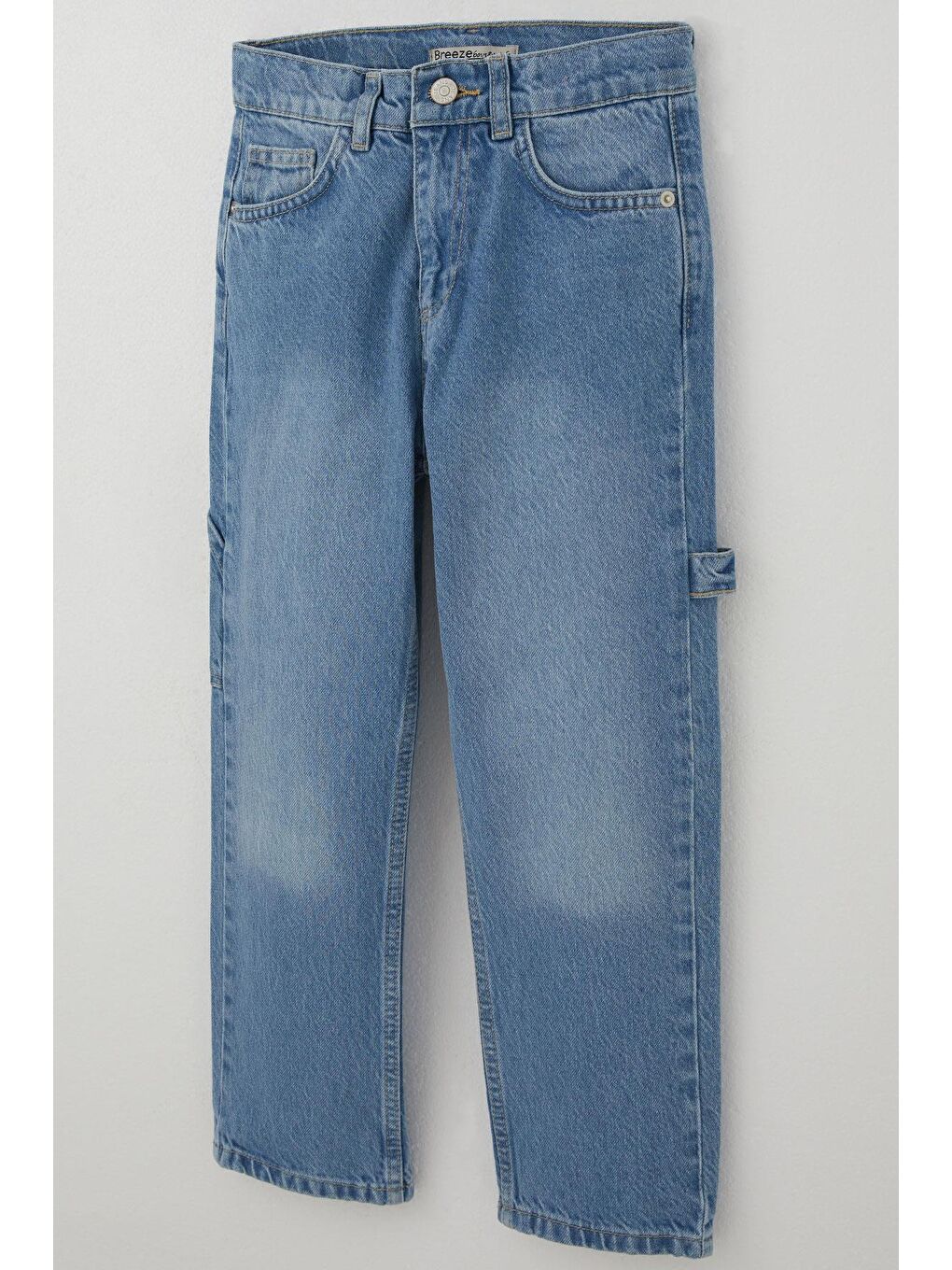 Erkek Çocuk Jean Pantolon Marangoz Model Açık Mavi (5-9 Yaş)-2