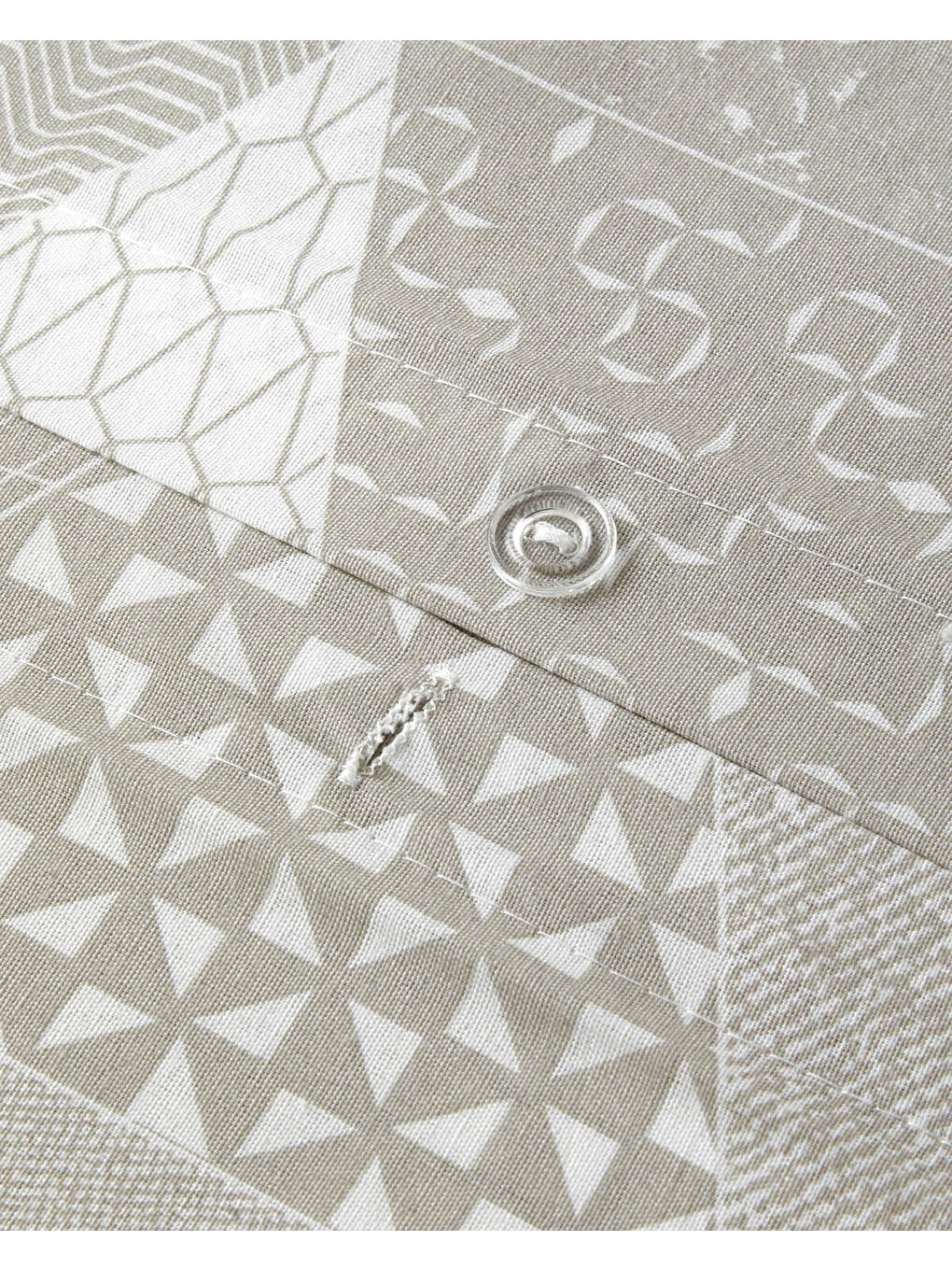 Trio Patch Kolay Ütülenir Çift Kişilik Nevresim Takımı 200x220 cm Bej-6