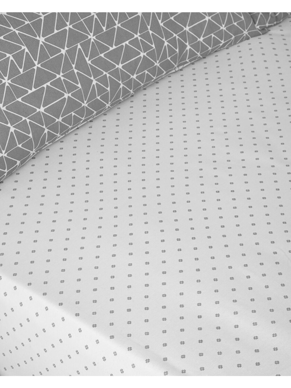 Trio Shape Kolay Ütülenir Çift Kişilik Nevresim Takımı 200x220 cm Gri-6