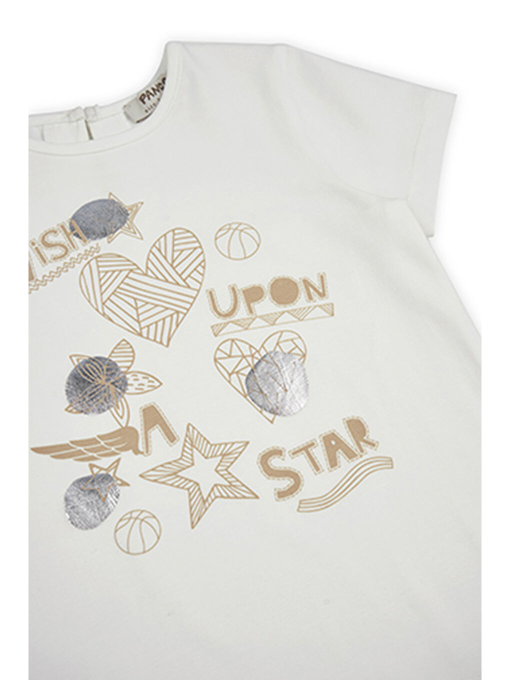 Kız Çocuk Baskılı T-Shirt Ekru-5