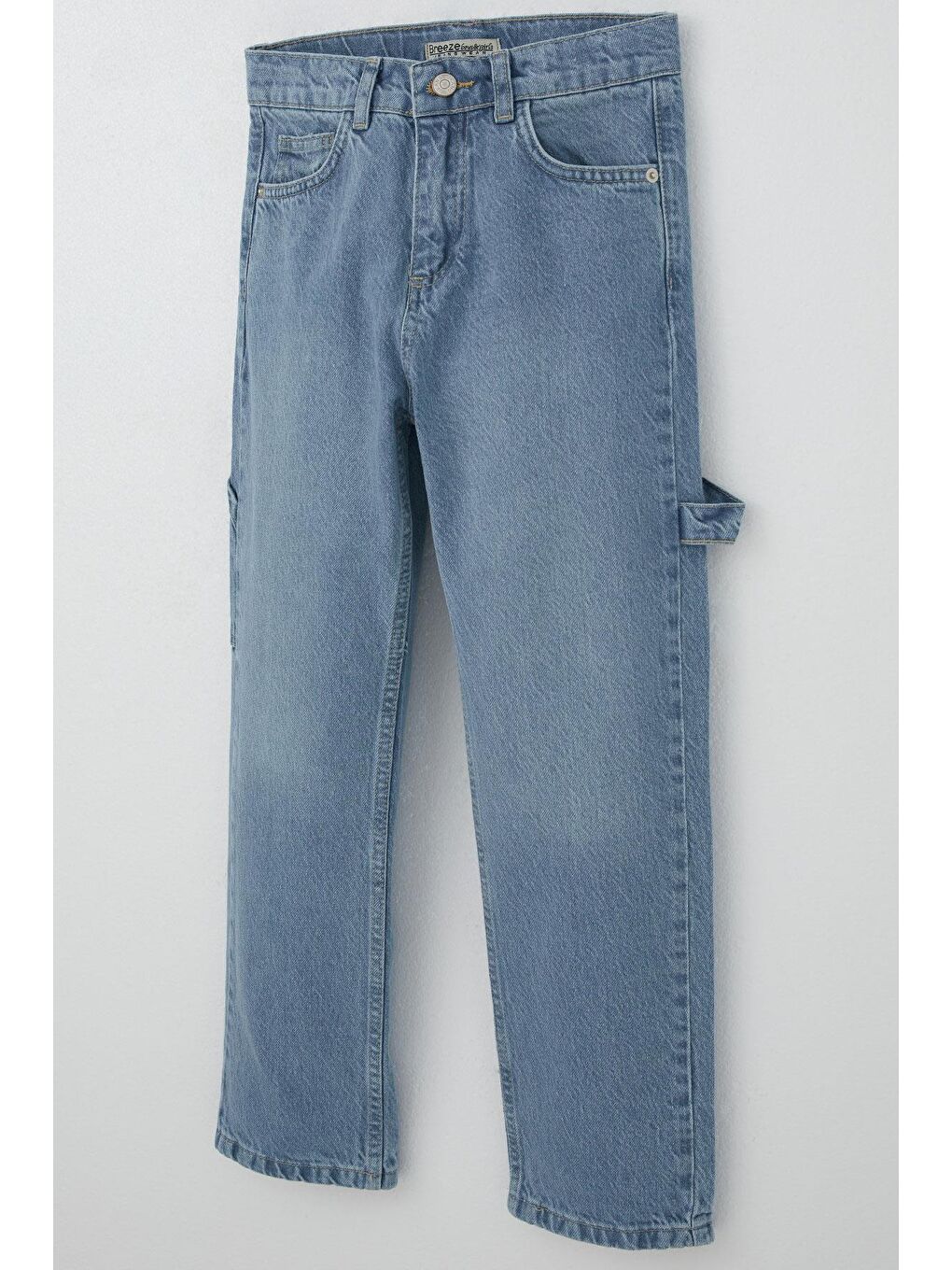 Erkek Çocuk Jean Pantolon Marangoz Model Açık Mavi (10-14 Yaş)-2