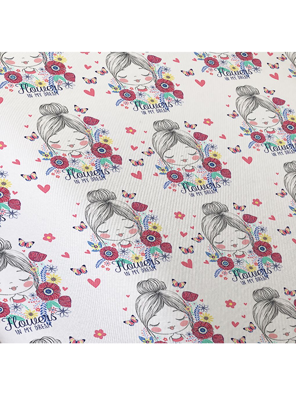 Karışık Çift Taraflı Kız Çocuk Desenli Çarşafsız Takım Tek Kişilik Nevresim Takımı 160x220 Cm-2