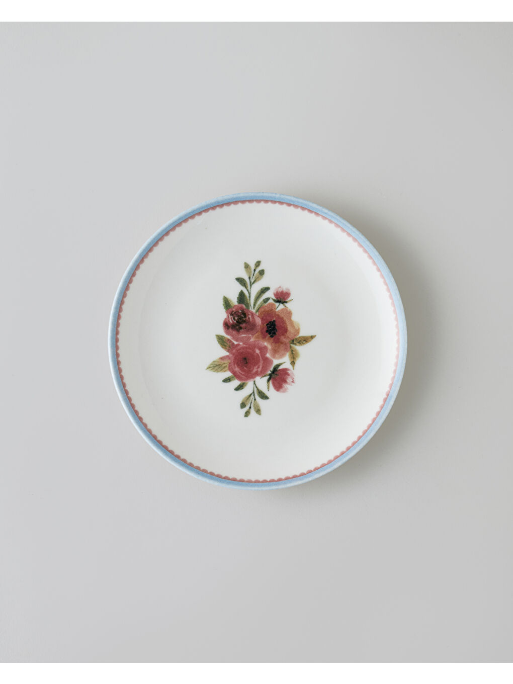 Beyaz Lilya Porselen 6'lı Pasta Tabağı 19 cm Renkli-1