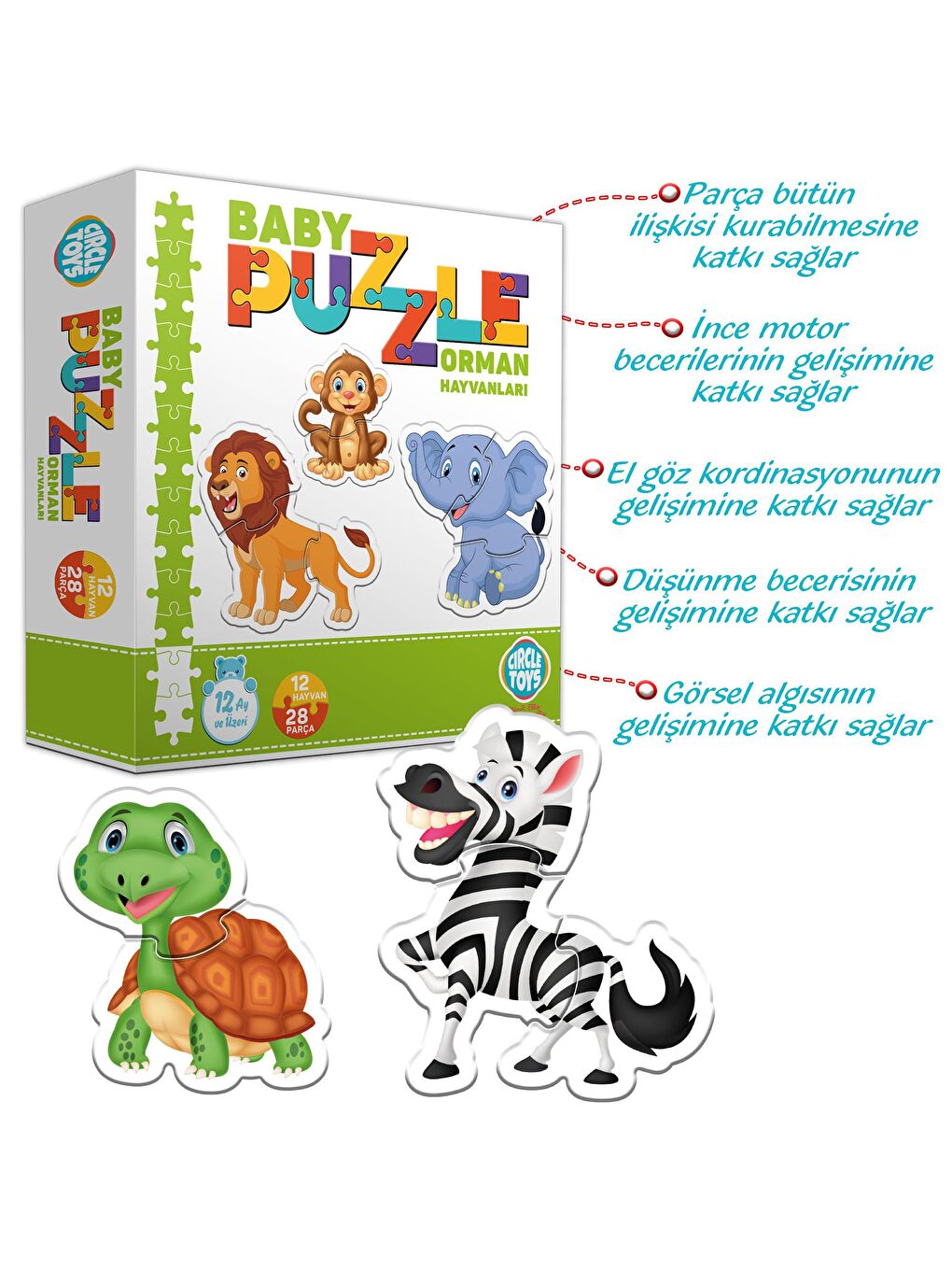 Circle Toys Karışık Baby Puzzle Orman Hayvanları - 2