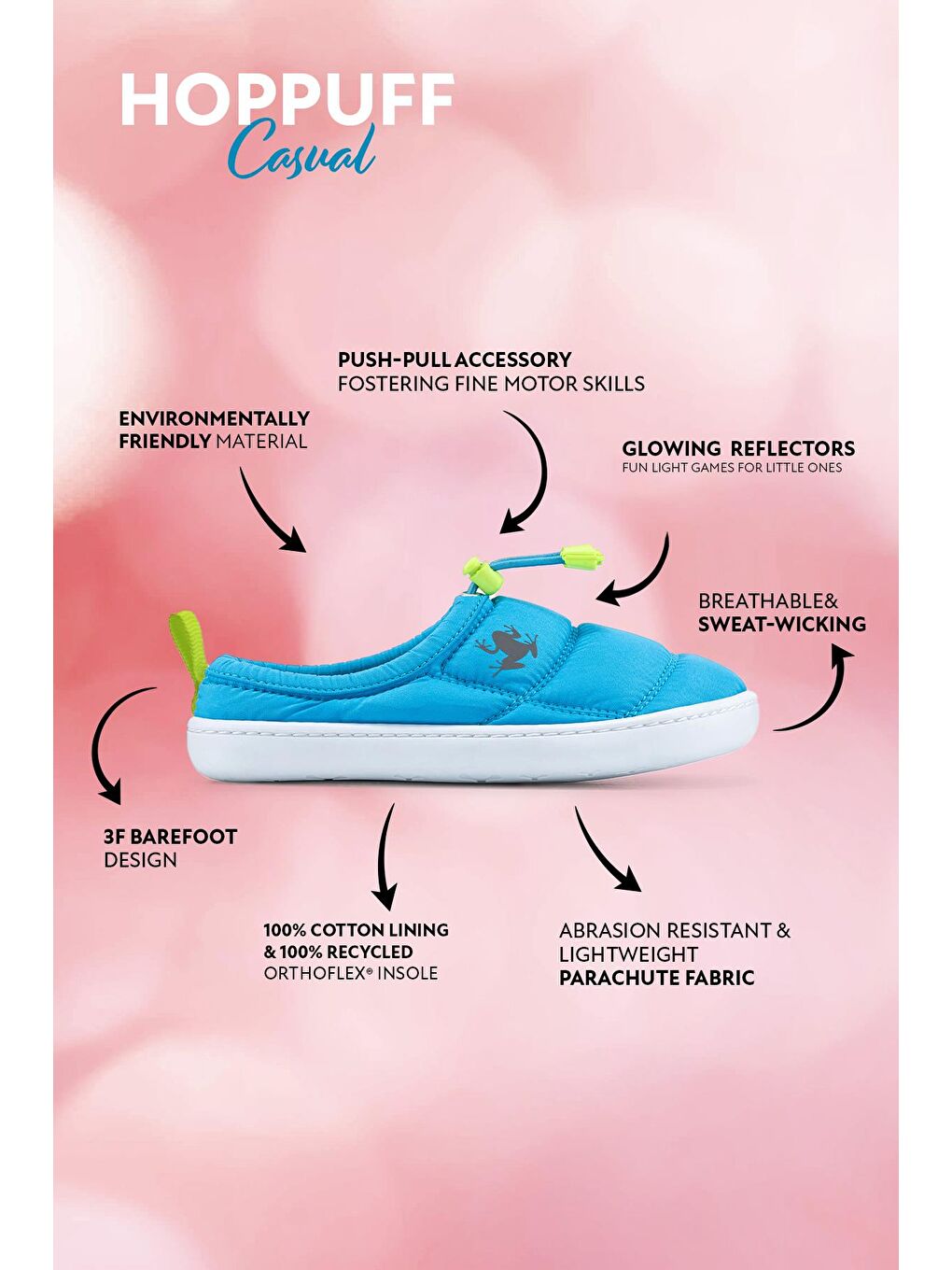 Hoppuff Casual Dinamik Mavi Barefoot Çocuk Ayakkabı-1