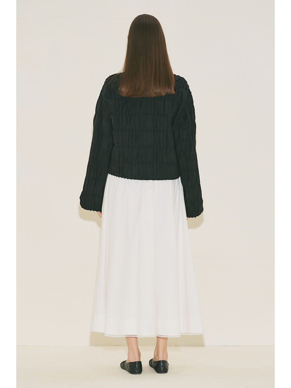 Dokulu Mırına Bluz Siyah-5