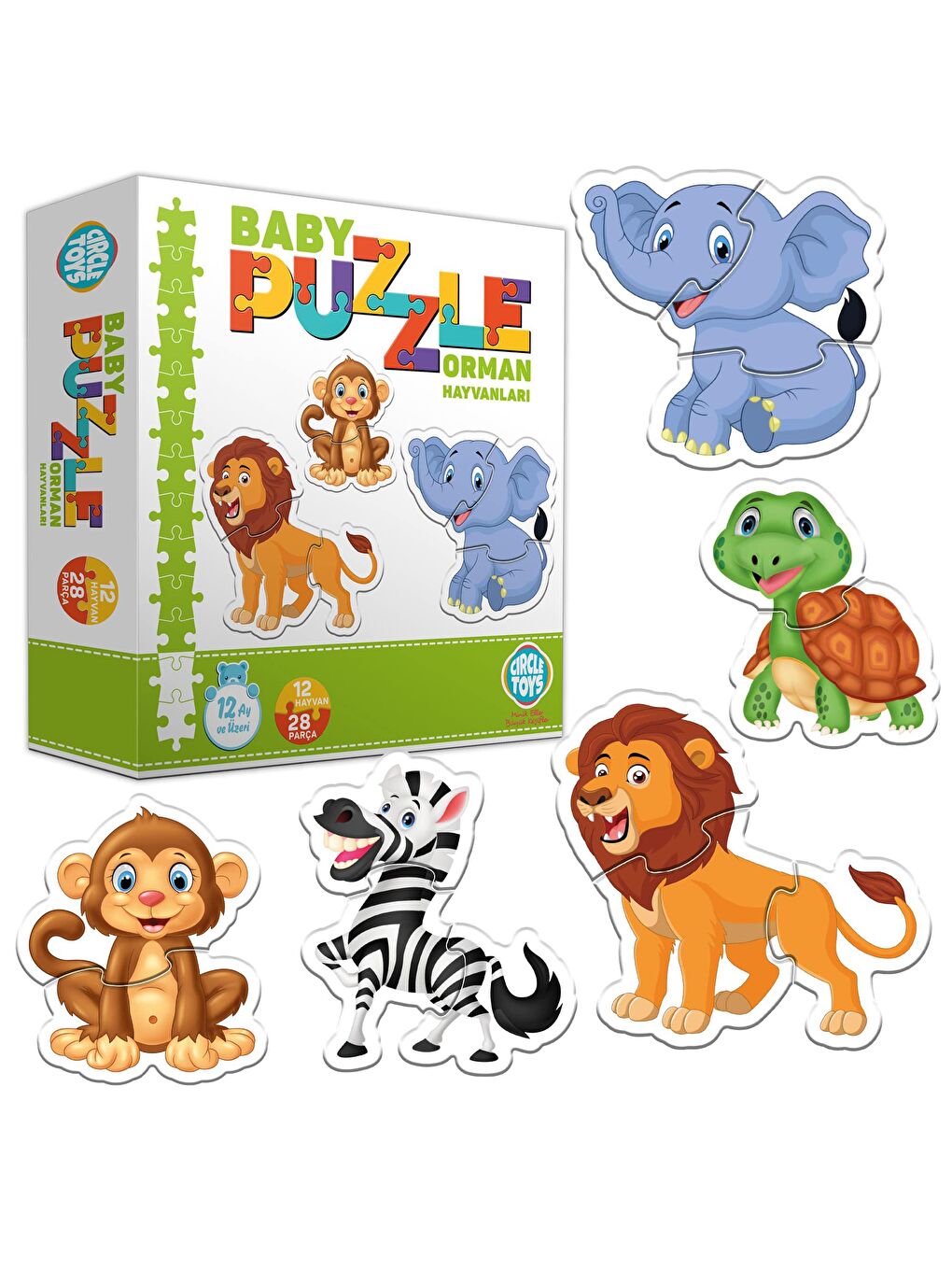 Circle Toys Karışık Baby Puzzle Orman Hayvanları - 4