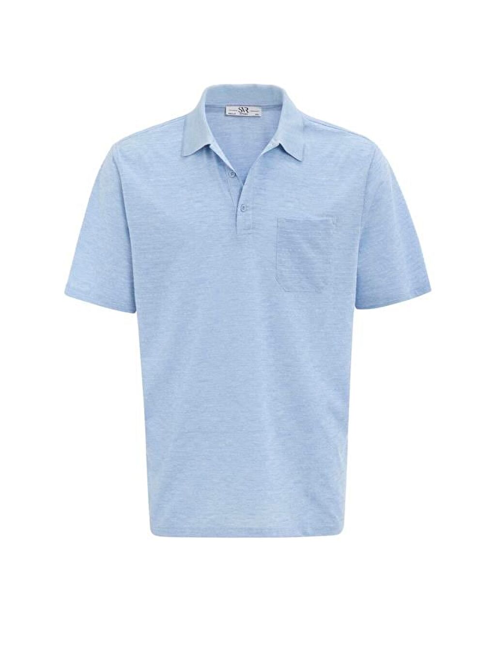 Saks Mavi Regular Armürlü Polo Yaka Tişört