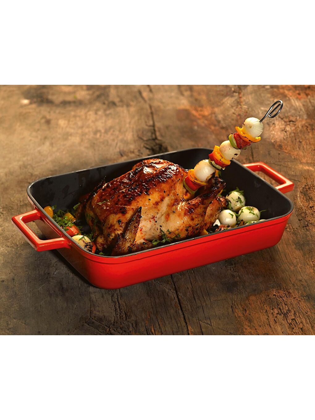 Siyah Dikdörtgen Rosto ve Fırın Tepsisi Döküm Demir Yekpare Çift Kulplu Ölçü 22x30cm.-5