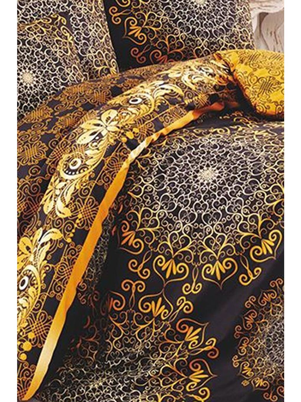 Osmanlı Çift Kişilik Nevresim Seti Sarı-2