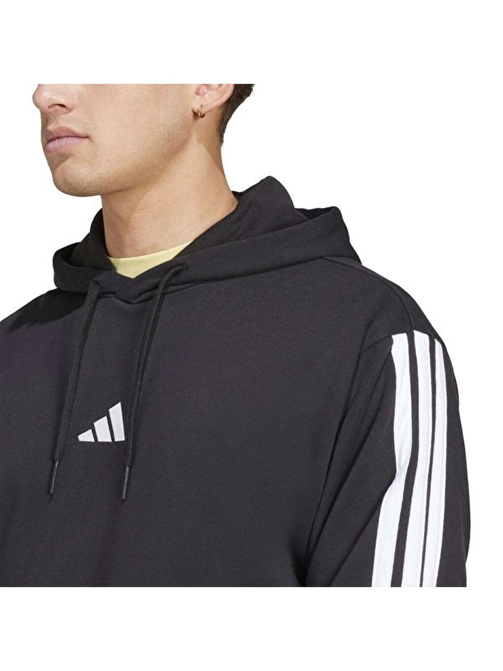 3 Stripes Ft Erkek Siyah Kapüşonlu Sweatshirt-2